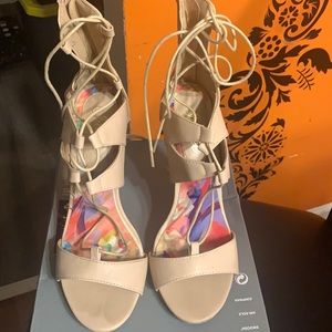 Nude tie up heel. Size 9